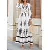 image:imagePRETTYGARDEN Womens Long Sleeve Floral Boho Maxi Wedding Guest Dress  Trendy BohemianV NeckRuffle Long DressesFlowy A LineElastic WaistElegant PartyFall FashionBeach Vacation ClothesFloral White Black