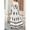 image:imagePRETTYGARDEN Womens Long Sleeve Floral Boho Maxi Wedding Guest Dress  Trendy BohemianV NeckRuffle Long DressesFlowy A LineElastic WaistElegant PartyFall FashionBeach Vacation ClothesFloral White Black