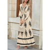 image:imagePRETTYGARDEN Womens Long Sleeve Floral Boho Maxi Wedding Guest Dress  Trendy BohemianV NeckRuffle Long DressesFlowy A LineElastic WaistElegant PartyFall FashionBeach Vacation ClothesFloral Apricot Black