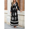 image:imagePRETTYGARDEN Womens Long Sleeve Floral Boho Maxi Wedding Guest Dress  Trendy BohemianV NeckRuffle Long DressesFlowy A LineElastic WaistElegant PartyFall FashionBeach Vacation ClothesFloral Black White