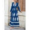 image:imagePRETTYGARDEN Womens Long Sleeve Floral Boho Maxi Wedding Guest Dress  Trendy BohemianV NeckRuffle Long DressesFlowy A LineElastic WaistElegant PartyFall FashionBeach Vacation ClothesFloral Lake Blue White