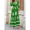 image:imagePRETTYGARDEN Womens Long Sleeve Floral Boho Maxi Wedding Guest Dress  Trendy BohemianV NeckRuffle Long DressesFlowy A LineElastic WaistElegant PartyFall FashionBeach Vacation ClothesFloral Green White
