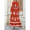 image:imagePRETTYGARDEN Womens Long Sleeve Floral Boho Maxi Wedding Guest Dress  Trendy BohemianV NeckRuffle Long DressesFlowy A LineElastic WaistElegant PartyFall FashionBeach Vacation ClothesFloral Brick Red White