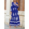 image:imagePRETTYGARDEN Womens Long Sleeve Floral Boho Maxi Wedding Guest Dress  Trendy BohemianV NeckRuffle Long DressesFlowy A LineElastic WaistElegant PartyFall FashionBeach Vacation ClothesFloral Royal Blue White