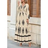 image:imagePRETTYGARDEN Womens Long Sleeve Floral Boho Maxi Wedding Guest Dress  Trendy BohemianV NeckRuffle Long DressesFlowy A LineElastic WaistElegant PartyFall FashionBeach Vacation ClothesFloral Apricot Black