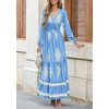 image:imagePRETTYGARDEN Womens Long Sleeve Floral Boho Maxi Wedding Guest Dress  Trendy BohemianV NeckRuffle Long DressesFlowy A LineElastic WaistElegant PartyFall FashionBeach Vacation ClothesFloral Sky Blue Apricot