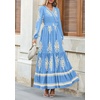 image:imagePRETTYGARDEN Womens Long Sleeve Floral Boho Maxi Wedding Guest Dress  Trendy BohemianV NeckRuffle Long DressesFlowy A LineElastic WaistElegant PartyFall FashionBeach Vacation ClothesFloral Sky Blue Apricot
