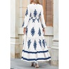 image:imagePRETTYGARDEN Womens Long Sleeve Floral Boho Maxi Wedding Guest Dress  Trendy BohemianV NeckRuffle Long DressesFlowy A LineElastic WaistElegant PartyFall FashionBeach Vacation ClothesFloral White Blue