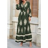 image:imagePRETTYGARDEN Womens Long Sleeve Floral Boho Maxi Wedding Guest Dress  Trendy BohemianV NeckRuffle Long DressesFlowy A LineElastic WaistElegant PartyFall FashionBeach Vacation ClothesFloral Army Green Apricot