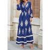 image:imagePRETTYGARDEN Womens Long Sleeve Floral Boho Maxi Wedding Guest Dress  Trendy BohemianV NeckRuffle Long DressesFlowy A LineElastic WaistElegant PartyFall FashionBeach Vacation ClothesFloral Navy Apricot