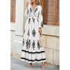 image:imagePRETTYGARDEN Womens Long Sleeve Floral Boho Maxi Wedding Guest Dress  Trendy BohemianV NeckRuffle Long DressesFlowy A LineElastic WaistElegant PartyFall FashionBeach Vacation ClothesFloral White Black