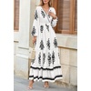 image:imagePRETTYGARDEN Womens Long Sleeve Floral Boho Maxi Wedding Guest Dress  Trendy BohemianV NeckRuffle Long DressesFlowy A LineElastic WaistElegant PartyFall FashionBeach Vacation ClothesFloral White Black