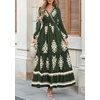 image:imagePRETTYGARDEN Womens Long Sleeve Floral Boho Maxi Wedding Guest Dress  Trendy BohemianV NeckRuffle Long DressesFlowy A LineElastic WaistElegant PartyFall FashionBeach Vacation ClothesFloral Army Green Apricot