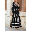 image:imagePRETTYGARDEN Womens Long Sleeve Floral Boho Maxi Wedding Guest Dress  Trendy BohemianV NeckRuffle Long DressesFlowy A LineElastic WaistElegant PartyFall FashionBeach Vacation ClothesFloral Black White