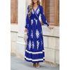 image:imagePRETTYGARDEN Womens Long Sleeve Floral Boho Maxi Wedding Guest Dress  Trendy BohemianV NeckRuffle Long DressesFlowy A LineElastic WaistElegant PartyFall FashionBeach Vacation ClothesFloral Royal Blue White
