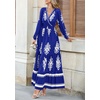 image:imagePRETTYGARDEN Womens Long Sleeve Floral Boho Maxi Wedding Guest Dress  Trendy BohemianV NeckRuffle Long DressesFlowy A LineElastic WaistElegant PartyFall FashionBeach Vacation ClothesFloral Royal Blue White