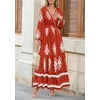 image:imagePRETTYGARDEN Womens Long Sleeve Floral Boho Maxi Wedding Guest Dress  Trendy BohemianV NeckRuffle Long DressesFlowy A LineElastic WaistElegant PartyFall FashionBeach Vacation ClothesFloral Brick Red White