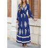image:imagePRETTYGARDEN Womens Long Sleeve Floral Boho Maxi Wedding Guest Dress  Trendy BohemianV NeckRuffle Long DressesFlowy A LineElastic WaistElegant PartyFall FashionBeach Vacation ClothesFloral Navy Apricot