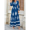 image:imagePRETTYGARDEN Womens Long Sleeve Floral Boho Maxi Wedding Guest Dress  Trendy BohemianV NeckRuffle Long DressesFlowy A LineElastic WaistElegant PartyFall FashionBeach Vacation ClothesFloral Lake Blue White