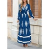 image:imagePRETTYGARDEN Womens Long Sleeve Floral Boho Maxi Wedding Guest Dress  Trendy BohemianV NeckRuffle Long DressesFlowy A LineElastic WaistElegant PartyFall FashionBeach Vacation ClothesFloral Lake Blue White