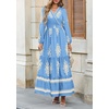 image:imagePRETTYGARDEN Womens Long Sleeve Floral Boho Maxi Wedding Guest Dress  Trendy BohemianV NeckRuffle Long DressesFlowy A LineElastic WaistElegant PartyFall FashionBeach Vacation ClothesFloral Sky Blue Apricot
