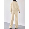 image:imagePRETTYGARDEN Womens Lounge Sets 2 Piece Outfits Sweatsuits  Half Zip Pullover Sweatshirts Wide Leg Pants Pockets Matching Workout Tracksuits Airport Travel Resort Wear Fall ClothesApricot