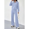 image:imagePRETTYGARDEN Womens Lounge Sets 2 Piece Outfits Sweatsuits  Half Zip Pullover Sweatshirts Wide Leg Pants Pockets Matching Workout Tracksuits Airport Travel Resort Wear Fall ClothesLight Blue