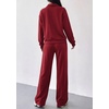 image:imagePRETTYGARDEN Womens Lounge Sets 2 Piece Outfits Sweatsuits  Half Zip Pullover Sweatshirts Wide Leg Pants Pockets Matching Workout Tracksuits Airport Travel Resort Wear Fall ClothesBurgundy