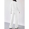 image:imagePRETTYGARDEN Womens Lounge Sets 2 Piece Outfits Sweatsuits  Half Zip Pullover Sweatshirts Wide Leg Pants Pockets Matching Workout Tracksuits Airport Travel Resort Wear Fall ClothesWhite