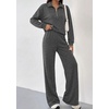image:imagePRETTYGARDEN Womens Lounge Sets 2 Piece Outfits Sweatsuits  Half Zip Pullover Sweatshirts Wide Leg Pants Pockets Matching Workout Tracksuits Airport Travel Resort Wear Fall ClothesGrey