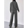 image:imagePRETTYGARDEN Womens Lounge Sets 2 Piece Outfits Sweatsuits  Half Zip Pullover Sweatshirts Wide Leg Pants Pockets Matching Workout Tracksuits Airport Travel Resort Wear Fall ClothesGrey