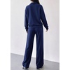 image:imagePRETTYGARDEN Womens Lounge Sets 2 Piece Outfits Sweatsuits  Half Zip Pullover Sweatshirts Wide Leg Pants Pockets Matching Workout Tracksuits Airport Travel Resort Wear Fall ClothesDark Blue