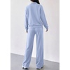 image:imagePRETTYGARDEN Womens Lounge Sets 2 Piece Outfits Sweatsuits  Half Zip Pullover Sweatshirts Wide Leg Pants Pockets Matching Workout Tracksuits Airport Travel Resort Wear Fall ClothesLight Blue