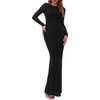 image:imagePRETTYGARDEN Womens Mesh Long Sleeve Bodycon Maxi Dress  Fall Wedding Guest Dresses Boat Neck Slim Fitted Elegant Evening Wear Formal Cocktail Holiday Party Date Night OutfitsBlack