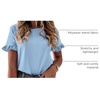 image:imagePRETTYGARDEN Womens Short Sleeve Casual T Shirts Cute Ruffle Summer Tops  Round Neck Loose Fit Basic Tee Shirt Business Casual Dressy Blouses Plain Work Tops 2026 Trendy ClothesLight Blue