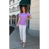 image:imagePRETTYGARDEN Womens Short Sleeve Casual T Shirts Cute Ruffle Summer Tops  Round Neck Loose Fit Basic Tee Shirt Business Casual Dressy Blouses Plain Work Tops 2026 Trendy ClothesPurple