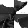 image:imagePRETTYGARDEN Womens Short Sleeve Casual T Shirts Cute Ruffle Summer Tops  Round Neck Loose Fit Basic Tee Shirt Business Casual Dressy Blouses Plain Work Tops 2026 Trendy ClothesBlack