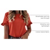 image:imagePRETTYGARDEN Womens Short Sleeve Casual T Shirts Cute Ruffle Summer Tops  Round Neck Loose Fit Basic Tee Shirt Business Casual Dressy Blouses Plain Work Tops 2026 Trendy ClothesOrange Red
