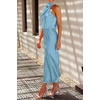 image:imagePRETTYGARDEN Womens Summer Satin Maxi Cocktail Dress  Silk FabricSleeveless Mock NeckFit and FlareAsymmetrical Long DressesElegant FormalWedding Guest PartyCruise OutfitsLight Blue
