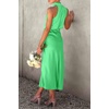 image:imagePRETTYGARDEN Womens Summer Satin Maxi Cocktail Dress  Silk FabricSleeveless Mock NeckFit and FlareAsymmetrical Long DressesElegant FormalWedding Guest PartyCruise OutfitsGrass Green