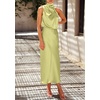 image:imagePRETTYGARDEN Womens Summer Satin Maxi Cocktail Dress  Silk FabricSleeveless Mock NeckFit and FlareAsymmetrical Long DressesElegant FormalWedding Guest PartyCruise OutfitsTender Green