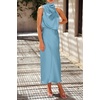 image:imagePRETTYGARDEN Womens Summer Satin Maxi Cocktail Dress  Silk FabricSleeveless Mock NeckFit and FlareAsymmetrical Long DressesElegant FormalWedding Guest PartyCruise OutfitsLight Blue