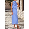 image:imagePRETTYGARDEN Womens Summer Satin Maxi Cocktail Dress  Silk FabricSleeveless Mock NeckFit and FlareAsymmetrical Long DressesElegant FormalWedding Guest PartyCruise OutfitsBlue
