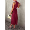 image:imagePRETTYGARDEN Womens Summer Satin Maxi Cocktail Dress  Silk FabricSleeveless Mock NeckFit and FlareAsymmetrical Long DressesElegant FormalWedding Guest PartyCruise OutfitsDeep Red