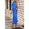 image:imagePRETTYGARDEN Womens Summer Satin Maxi Cocktail Dress  Silk FabricSleeveless Mock NeckFit and FlareAsymmetrical Long DressesElegant FormalWedding Guest PartyCruise OutfitsBrilliant Blue