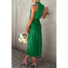 image:imagePRETTYGARDEN Womens Summer Satin Maxi Cocktail Dress  Silk FabricSleeveless Mock NeckFit and FlareAsymmetrical Long DressesElegant FormalWedding Guest PartyCruise OutfitsGreen