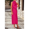 image:imagePRETTYGARDEN Womens Summer Satin Maxi Cocktail Dress  Silk FabricSleeveless Mock NeckFit and FlareAsymmetrical Long DressesElegant FormalWedding Guest PartyCruise OutfitsRose Red