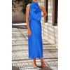 image:imagePRETTYGARDEN Womens Summer Satin Maxi Cocktail Dress  Silk FabricSleeveless Mock NeckFit and FlareAsymmetrical Long DressesElegant FormalWedding Guest PartyCruise OutfitsBrilliant Blue