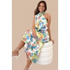 image:imagePRETTYGARDEN Womens Summer Satin Maxi Cocktail Dress  Silk FabricSleeveless Mock NeckFit and FlareAsymmetrical Long DressesElegant FormalWedding Guest PartyCruise OutfitsPrint Multicolored