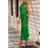 image:imagePRETTYGARDEN Womens Summer Satin Maxi Cocktail Dress  Silk FabricSleeveless Mock NeckFit and FlareAsymmetrical Long DressesElegant FormalWedding Guest PartyCruise OutfitsBright Green